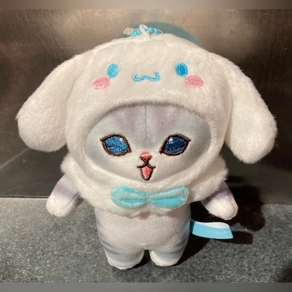 🐶 🐱 17cm Sanrio Mofusand Cat Cross-Dressing Cinnamoroll White Puppy Plush Doll - Picture 2 of 9